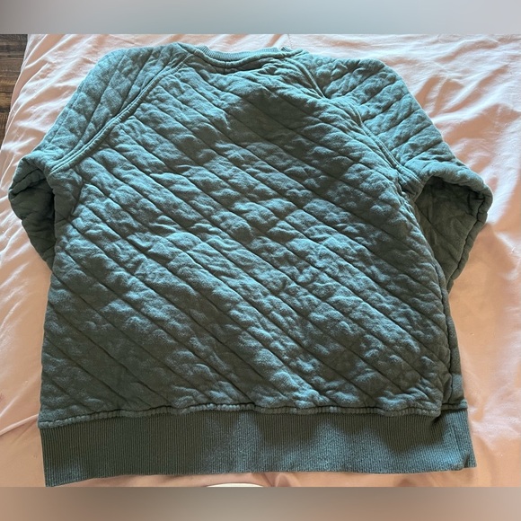 Zara Kids Crewneck Sweater with Quilted Sleeves - Teal - Picture 3 of 3